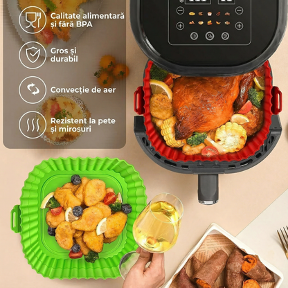 🍟 Set 6 Tăvi din Silicon pentru Airfryer și Cuptor