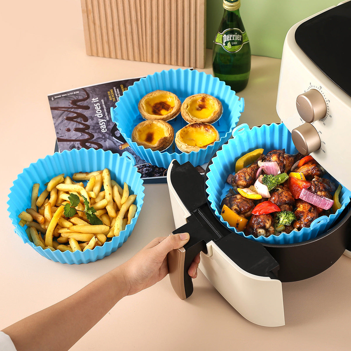 🍟 Set 6 Tăvi din Silicon pentru Airfryer și Cuptor