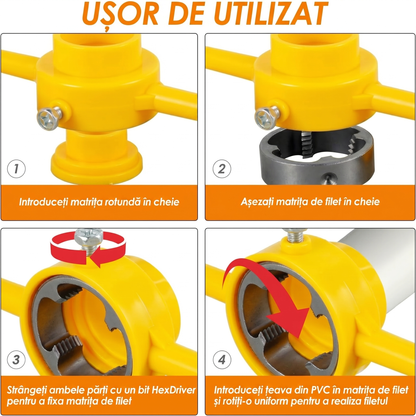 Set pentru Filete Țevi PVC – 6 Piese