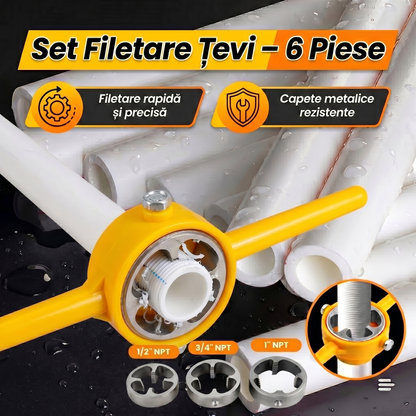 Set pentru Filete Țevi PVC – 6 Piese