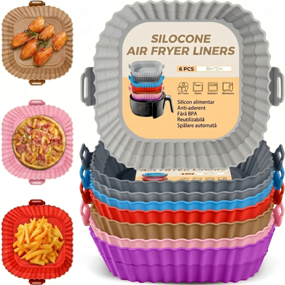 🍟 Set 6 Tăvi din Silicon pentru Airfryer și Cuptor